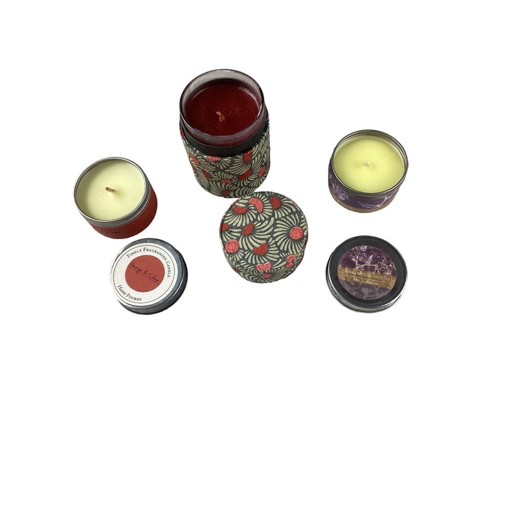 3 Travel Candles Assortment* Orange and clove*Carnelian*Lavender and Vanilla*NEW